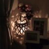 Lampka rattanowa z plecionym sznurkiem