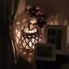 Lampka rattanowa z plecionym sznurkiem