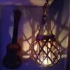 Lampka rattanowa z plecionym sznurkiem