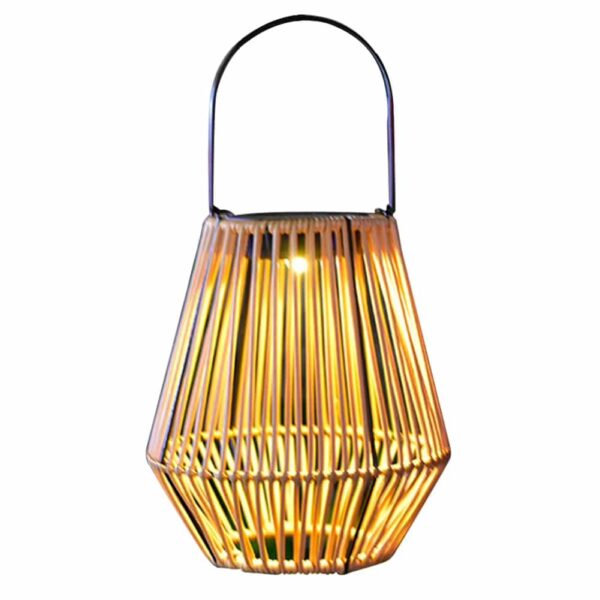 Lampka solarna z rattanu beżowa Lampka solarna z rattanu beżowa