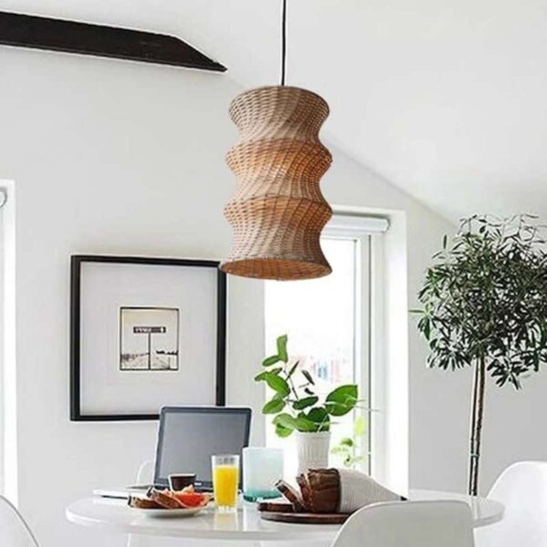 Nowoczesna bambusowa lampa wisząca w stylu japońskim