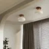 Nowoczesna lampa sufitowa z drewna i szkła Nowoczesna lampa sufitowa z drewna i szkła