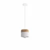 Nowoczesna lampa wisząca LED z drewna i aluminium Nowoczesna lampa wisząca LED z drewna i aluminium