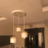 Nowoczesna lampa wisząca LED z drewna i aluminium Nowoczesna lampa wisząca LED z drewna i aluminium