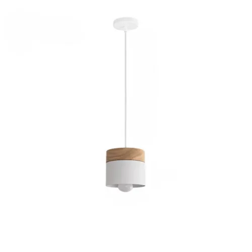 Nowoczesna lampa wisząca LED z drewna i aluminium
