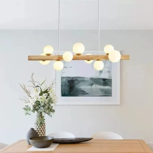 Nowoczesna lampa wisząca z drewna Nowoczesna lampa wisząca z drewna