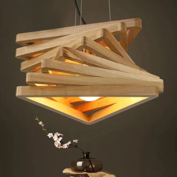 Nowoczesna lampa wisząca z drewna Nowoczesna lampa wisząca z drewna