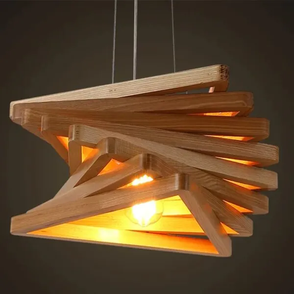 Nowoczesna lampa wisząca z drewna Nowoczesna lampa wisząca z drewna