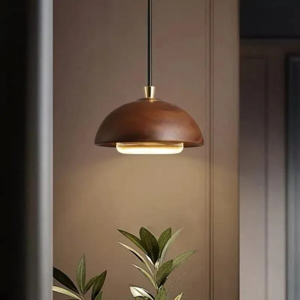 Nowoczesna lampa wisząca z drewna w stylu skandynawskim