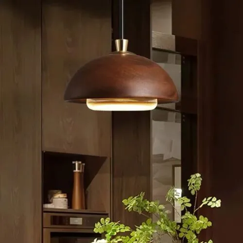 Nowoczesna lampa wisząca z drewna w stylu skandynawskim