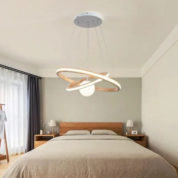 Nowoczesny żyrandol drewniany LED Nowoczesny żyrandol drewniany LED