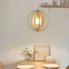 Obrotowa lampa wisząca LED z drewna w stylu japońskim Obrotowa lampa wisząca LED z drewna w stylu japońskim