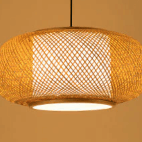 Okrągła lampa wisząca z rattanu okrągła