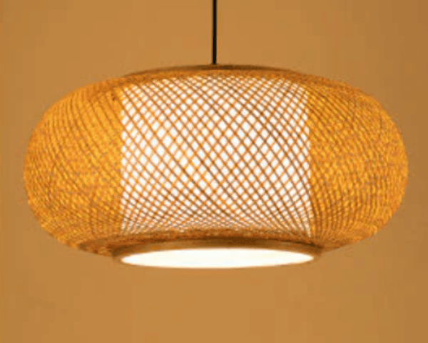 Okrągła lampa wisząca z rattanu okrągła