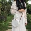 Okrągła torebka boho z wikliny Okrągła torebka boho z wikliny