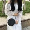 Okrągła torebka boho z wikliny Okrągła torebka boho z wikliny