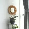 Okrągłe lustro ze słomy w stylu boho Okrągłe lustro ze słomy w stylu boho