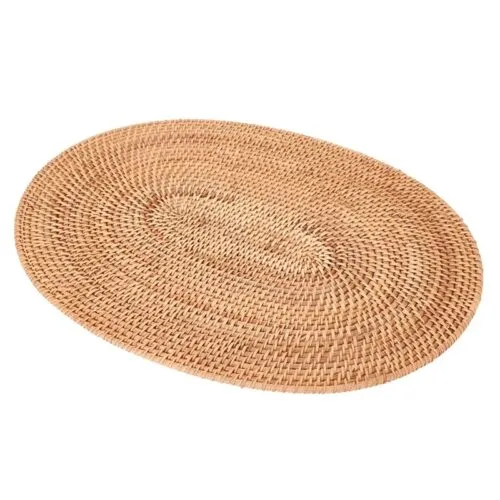 Owalna serwetka z rattanu naturalnego Owalna serwetka z rattanu naturalnego