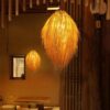 Lampa sufitowa z rattanu w stylu japonskim