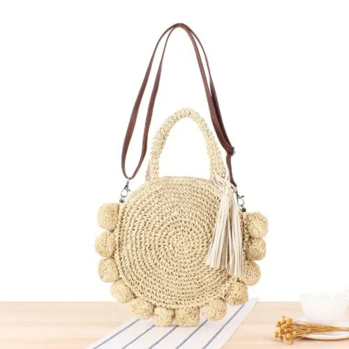 Plażowa torba ze słomy w stylu vintage Plażowa torba ze słomy w stylu vintage
