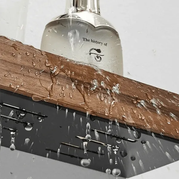 Półka wisząca drewniana z aluminium Półka wisząca drewniana z aluminium