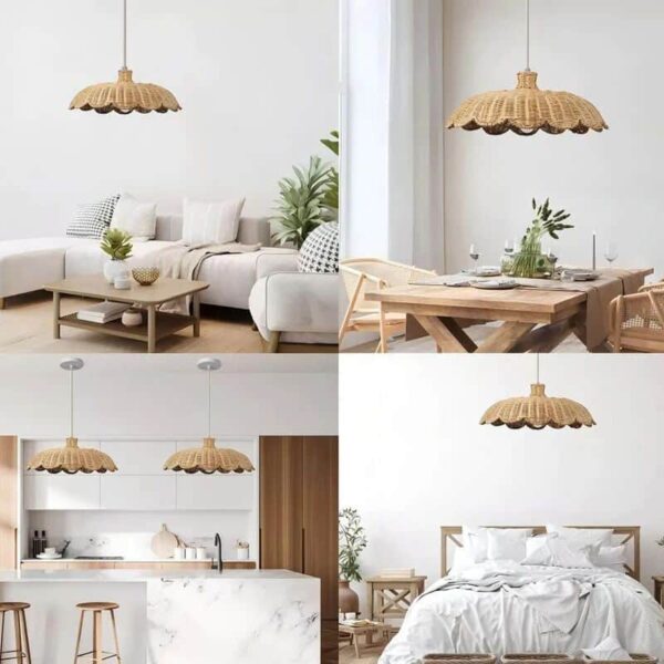Rattan-Hängelampe handgeflochten Rattan-Hängelampe handgeflochten