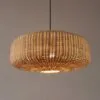 Ręcznie pleciona lampa wisząca z rattanu w stylu retro