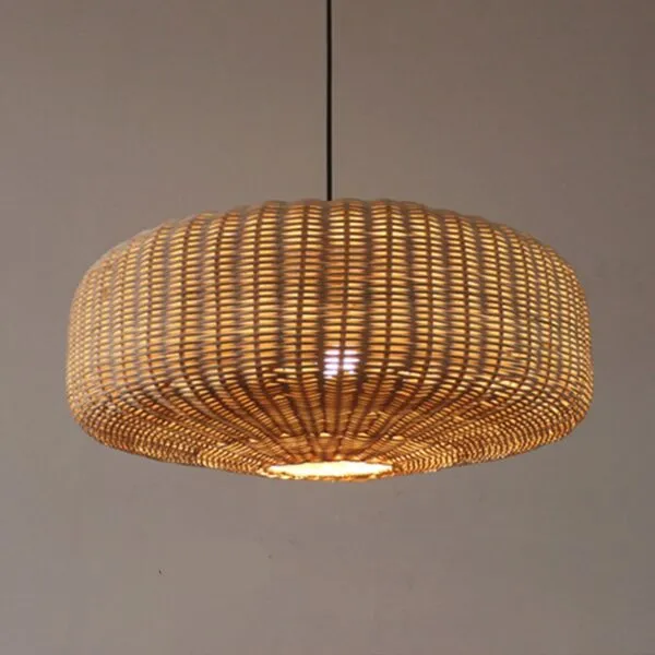 Ręcznie pleciona lampa wisząca z rattanu w stylu retro