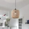 Ręcznie pleciona lampa wisząca z rattanu w stylu vintage