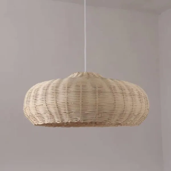 Ręcznie pleciony klosz sufitowy z rattanu w stylu vintage
