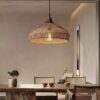 Regulowana lampa wisząca z rattanu