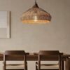 Regulowana lampa wisząca z rattanu