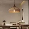 Regulowana lampa wisząca z rattanu