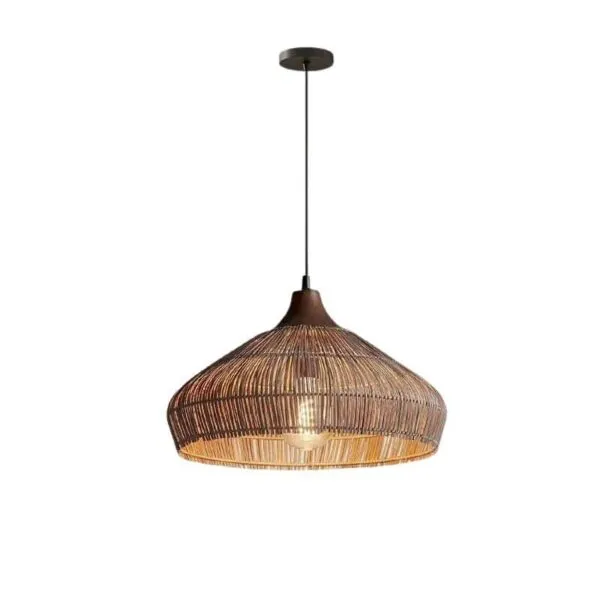 Regulowana lampa wisząca z rattanu
