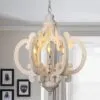 Retro lampa sufitowa LED z drewna Retro lampa sufitowa LED z drewna