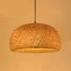 Rustykalna lampa wisząca z rattanu, okrągła Rustykalna lampa wisząca z rattanu, okrągła