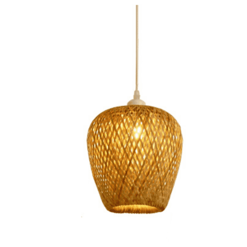 Rustykalna lampa wisząca z rattanu w kształcie tulipana tulipan