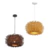 Rusztowa lampa wisząca z naturalnego rattanu