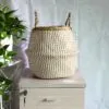 Składany kosz z wikliny w stylu boho do łazienki Składany kosz z wikliny w stylu boho do łazienki