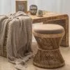 Taboret z wikliny w stylu japońskim Taboret z wikliny w stylu japońskim