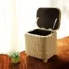 Taboret z wikliny z pojemnikiem