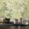 Tapeta bambusowa z magnolią Tapeta bambusowa z magnolią