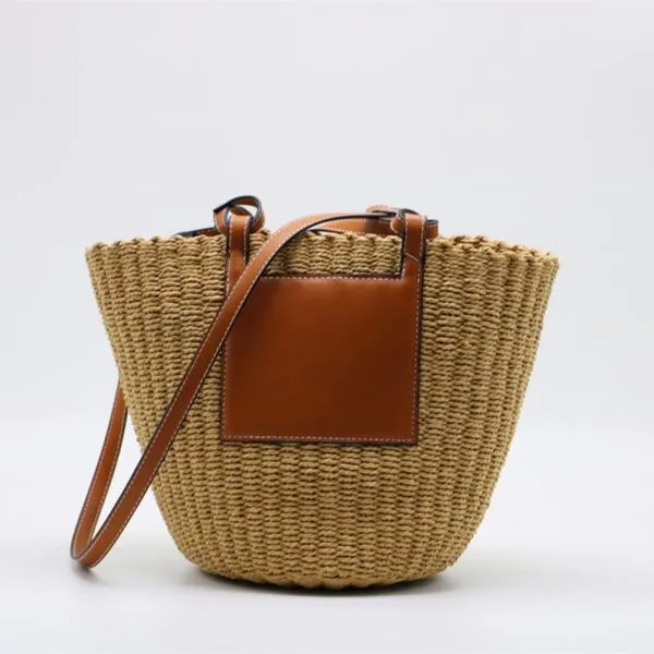 Torba plażowa ze słomy na ramię Torba plażowa ze słomy na ramię