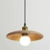 Wisząca lampa LED z drewna w kształcie talerza Wisząca lampa LED z drewna w kształcie talerza