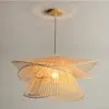 Wisząca lampa rattanowa wielopoziomowa
