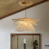 Wisząca lampa rattanowa wielopoziomowa