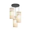 Wisząca lampa z rattanu cylindryczna beżowa