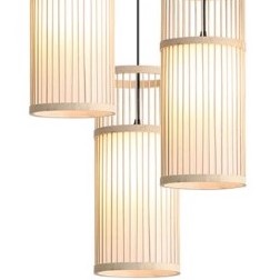 Wisząca lampa z rattanu cylindryczna beżowa Wisząca lampa z rattanu cylindryczna beżowa