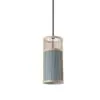 Wisząca lampa z rattanu cylindryczna cylindryczna
