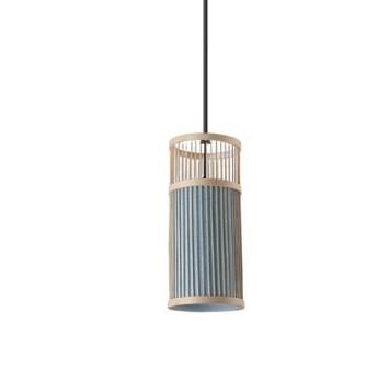 Wisząca lampa z rattanu cylindryczna cylindryczna
